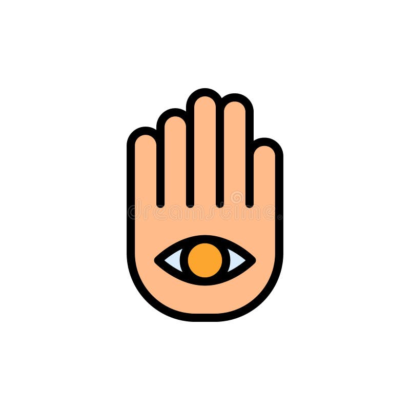 Symbol Hand Eye Icon. Simple Color with Outline Vector Elements of
