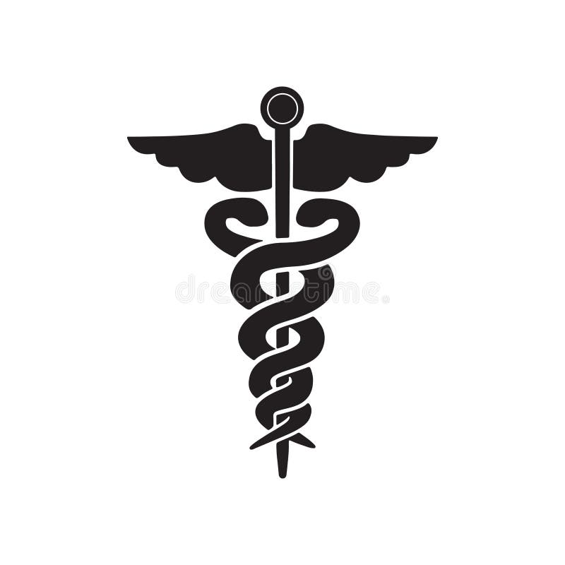 Symbol ikony caduceus health icon black color royalty ilustracja