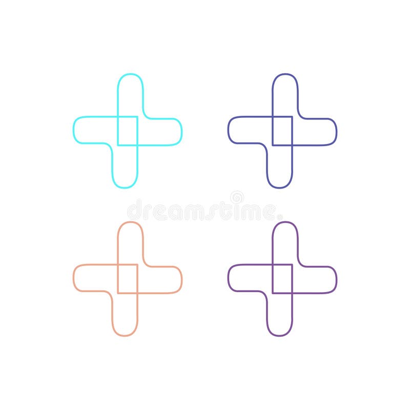 Symbol logo szpitala medycznego w różnych aptekach royalty ilustracja