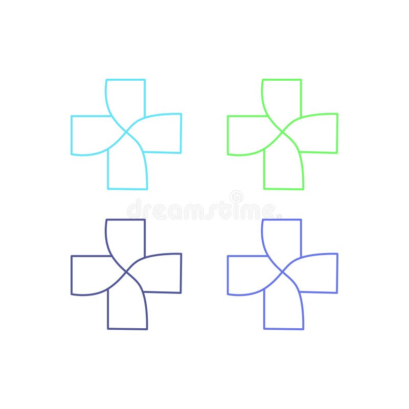 Symbol logo szpitala medycznego w różnych aptekach ilustracja wektor