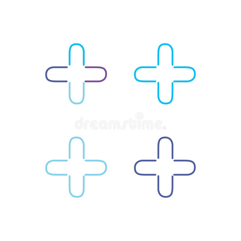 Symbol logo szpitala medycznego w różnych aptekach royalty ilustracja