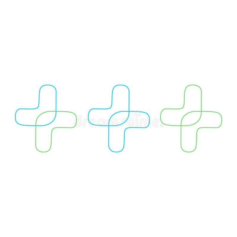 Symbol logo szpitala medycznego w różnych aptekach ilustracji