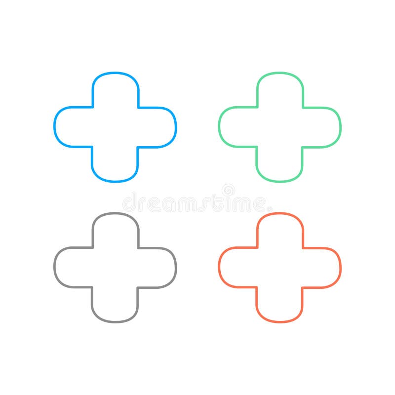 Symbol logo szpitala medycznego w różnych aptekach ilustracja wektor
