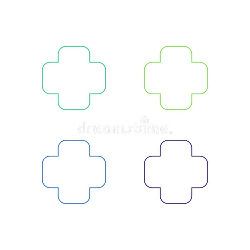 Symbol logo szpitala medycznego w różnych aptekach ilustracji