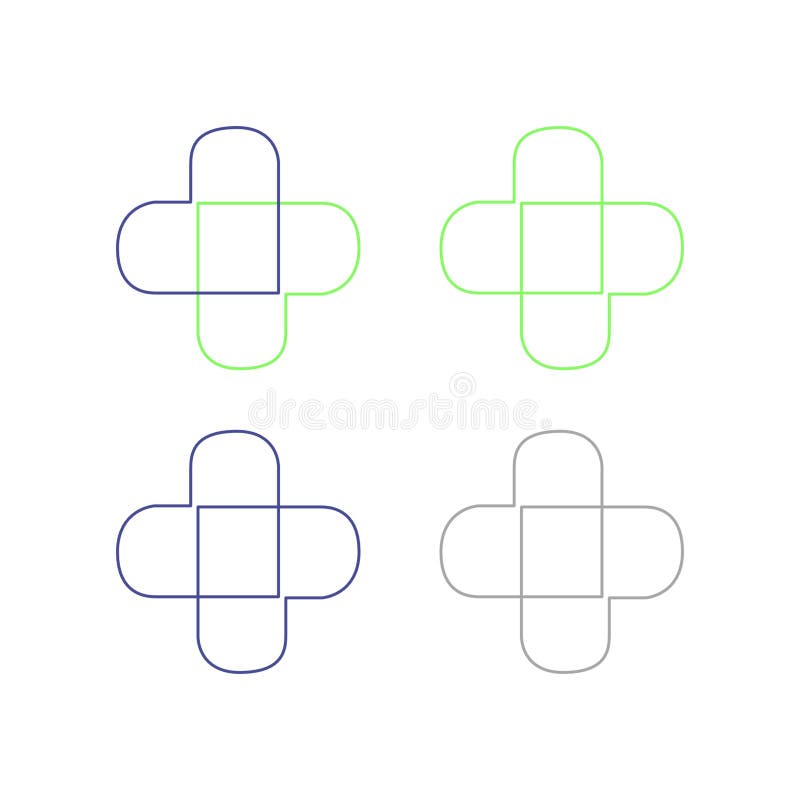 Symbol logo szpitala medycznego w różnych aptekach ilustracji