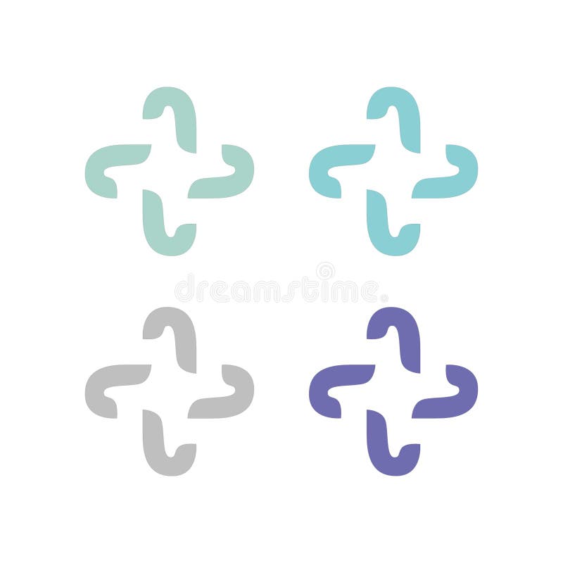 Symbol logo szpitala medycznego w różnych aptekach ilustracji