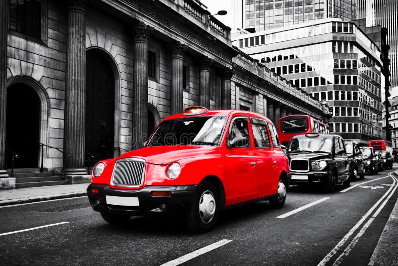 Symbol of London, the UK. Taxi cab known as hackney carriage.