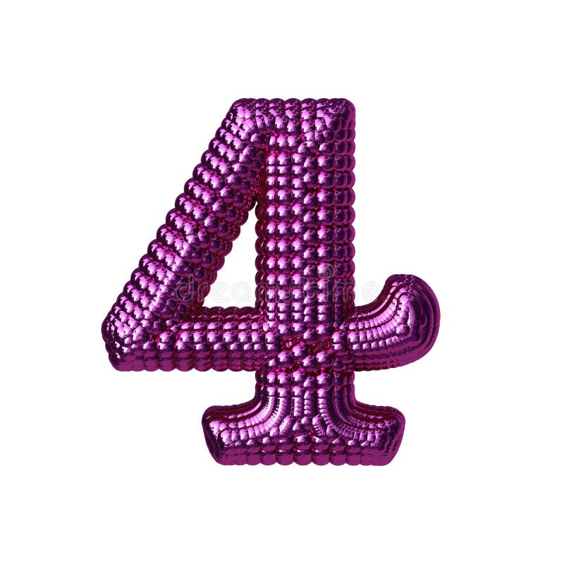 Symbol Made of Purple Balloons. Number 4 Stock Vector Illustration of