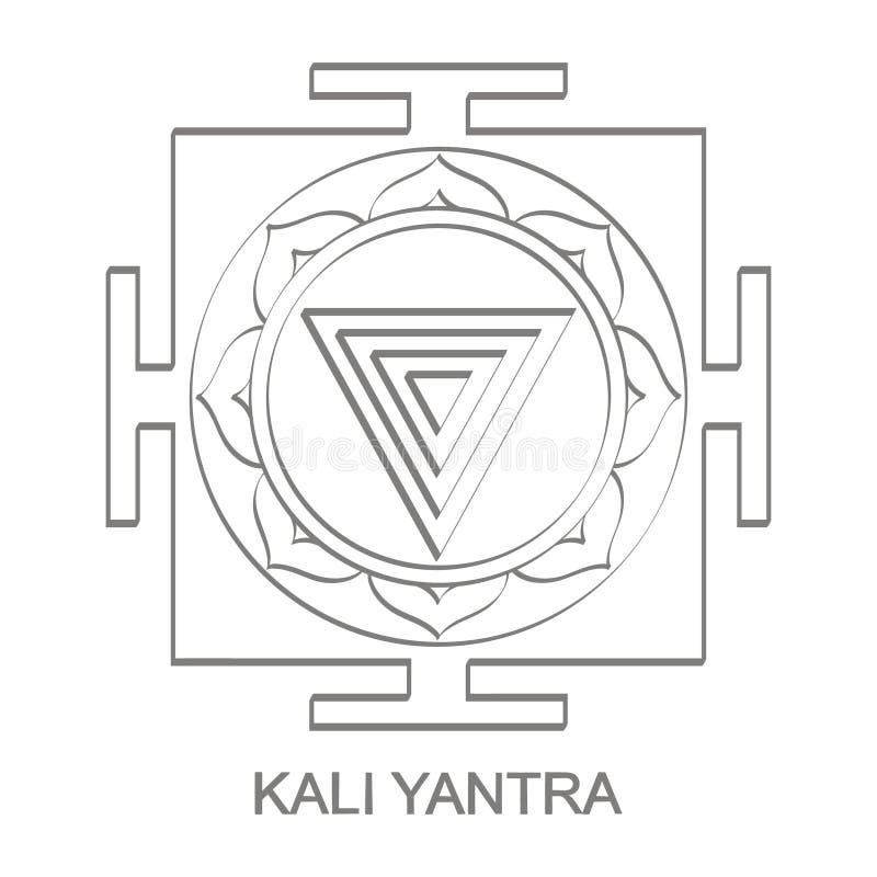 symbol med det Kali Yantra Hinduism symbolet