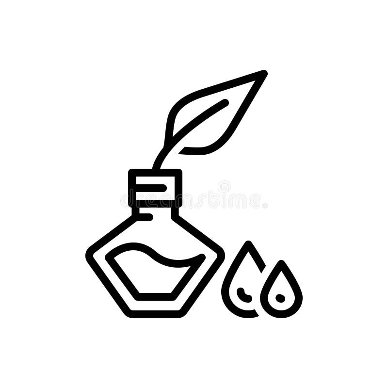 Symbol mit schwarzer Linie für Tinte und Tintenkleber lizenzfreie abbildung