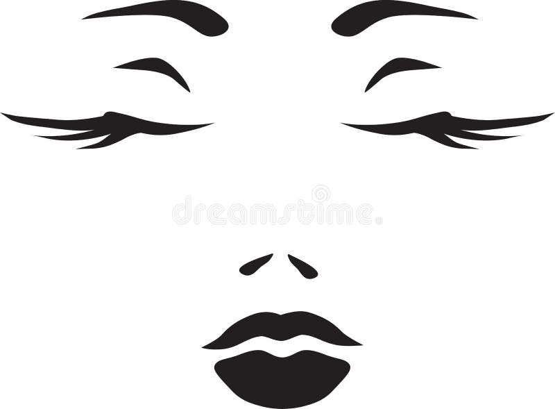 Happy Anime Face. Manga Style Closed Eyes, Little Nose and Kawaii Mouth  Stock Vector - Illustration of female, drawing: 176476766