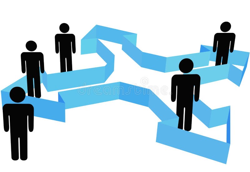 Symbol People Arrows Point In New Directions royalty free illustration