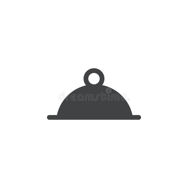 Symbol prostego wektora ikony talerza żywności ilustracji