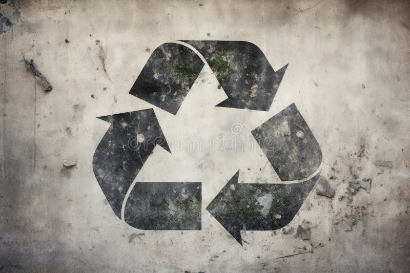 Symbol recyklingu w stylu grunge. koncepcja recyklingu ekologii ochrony środowiska. ai generatywne