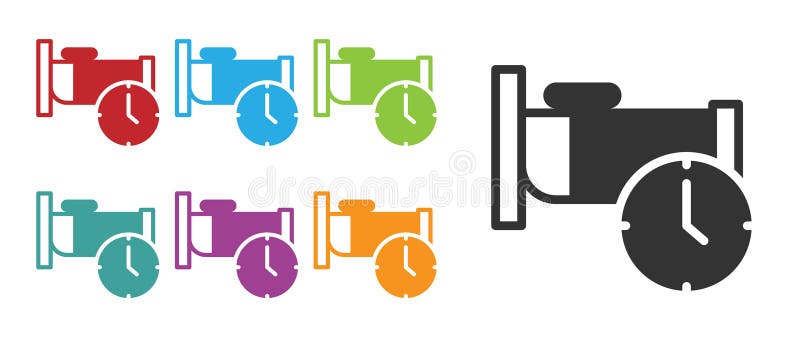 Symbol 'Schwarze Zeit schlafen' auf weißem Hintergrund isoliert. Sleepy zzz. Gesunder Lebensstil. Farbige Symbole setzen. Vector vektor abbildung