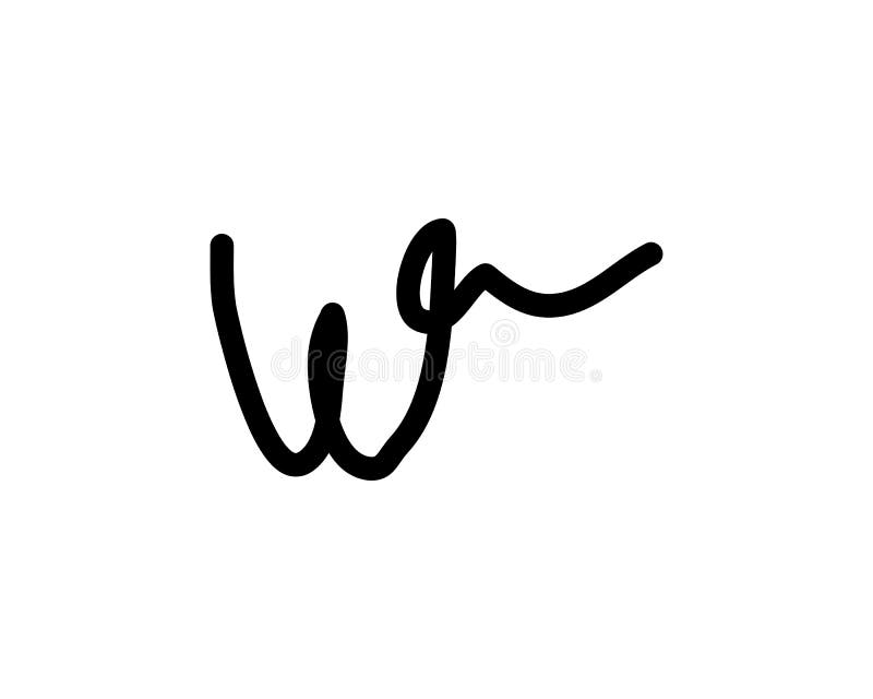 W letter signature logo royalty free illustration