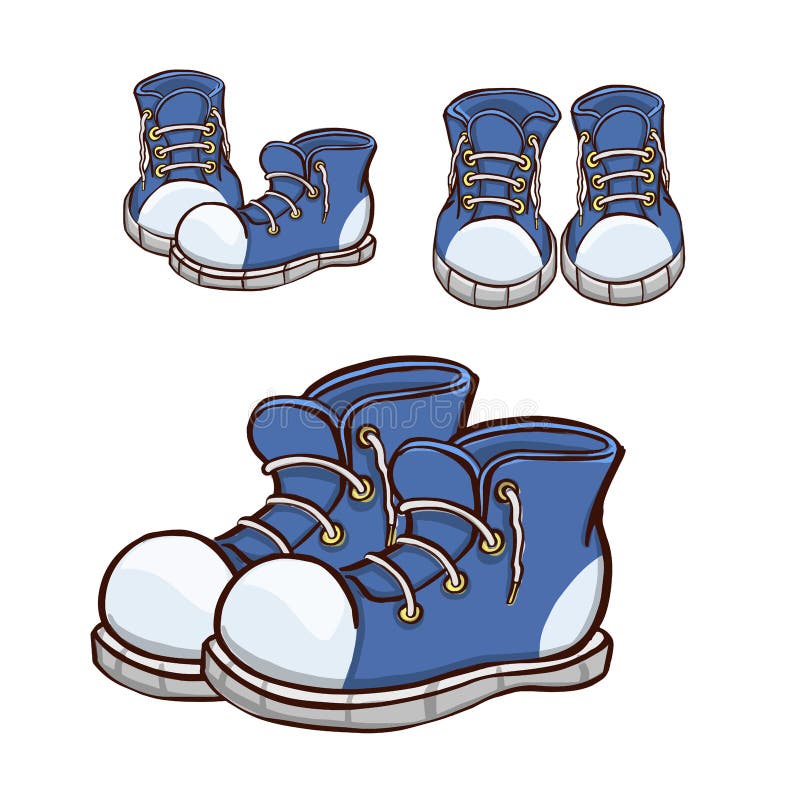 Symbol of Sneakers Sneakers Sports Shoes at Different Angles Stock