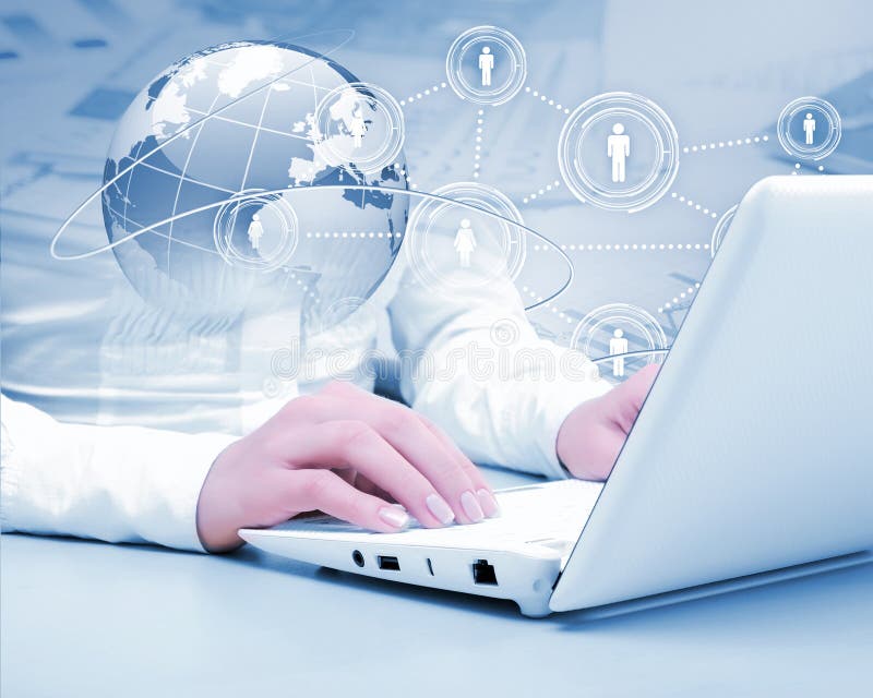 Symbol of social network stock photography