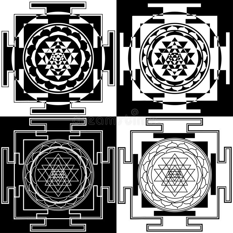 Symbol Sri Yantra stock abbildung. Illustration von schwarzes - 69392759