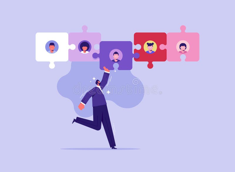 Symbol of teamwork building, cooperation and partnership stock illustration