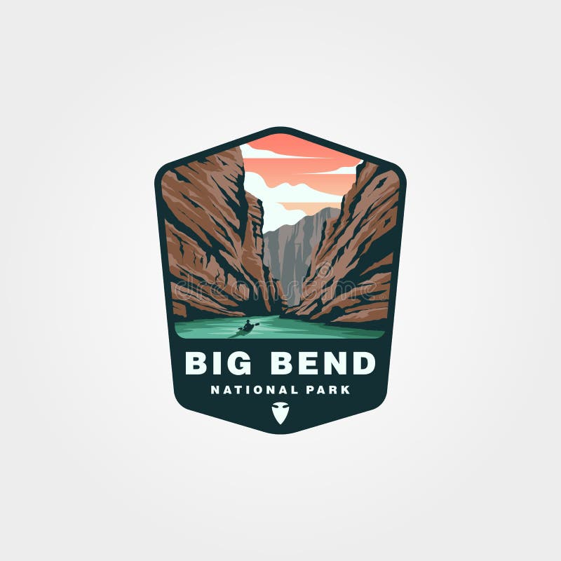 Symbol vintage logo big bend national park vector royalty ilustracja