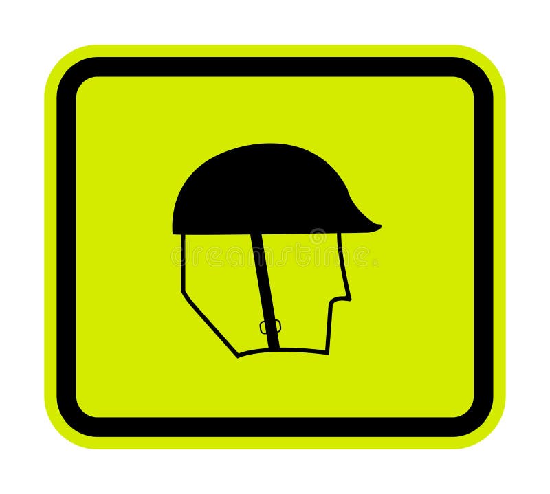 Symbol Wear Head Protection Sign Isolate on White Background,Vector