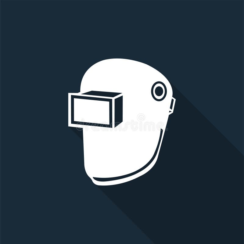 Symbol Wear Welding Helmet Isolate on Black Background,Vector