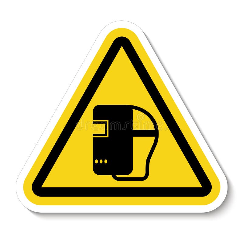 Symbol Wear Welding Helmet Isolate on White Background,Vector