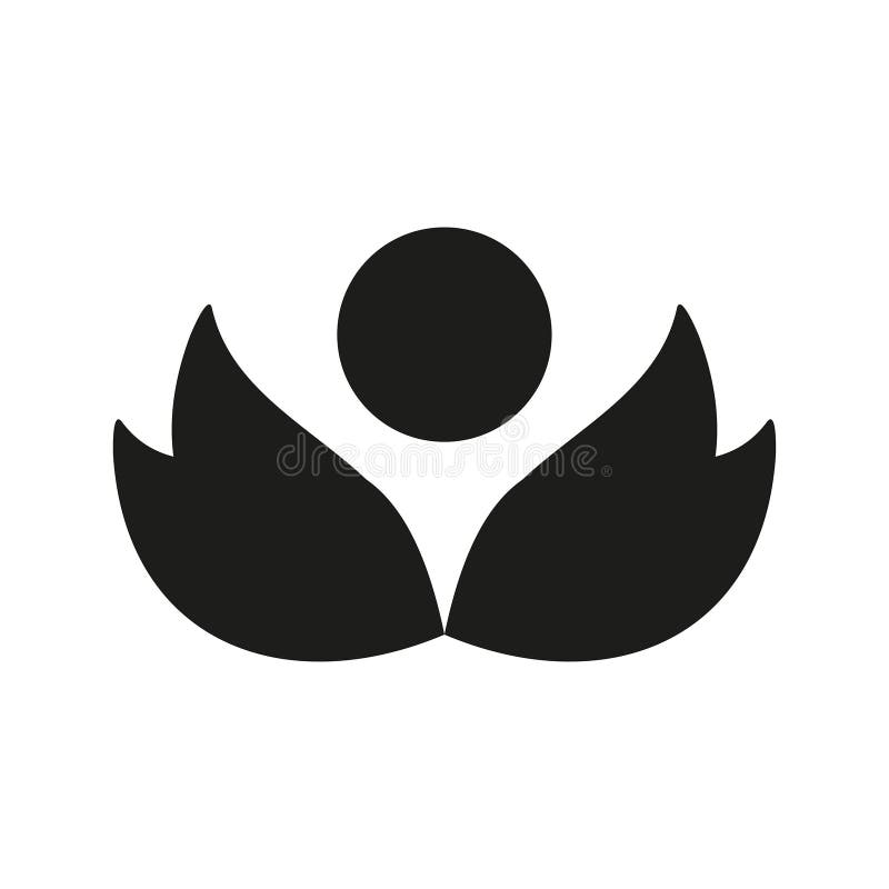 Symboldesign för abstrakt lotus-element, handritad logotyp för konst stock illustrationer