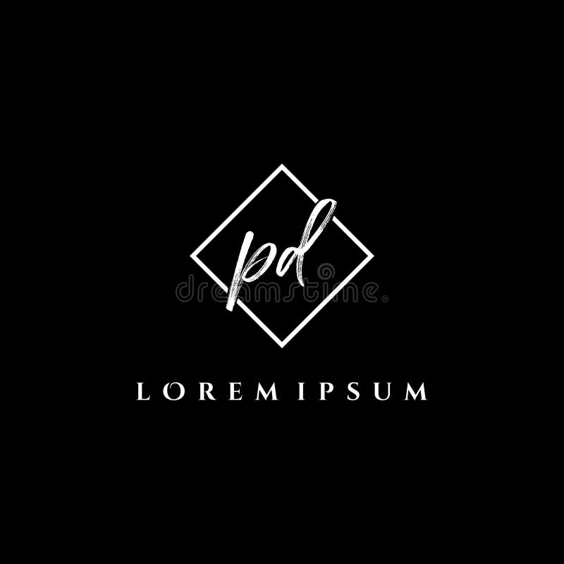 Symboldesign för bokstavspd enkel monogramlogotyp. inledande illustration av logotypvektor.
