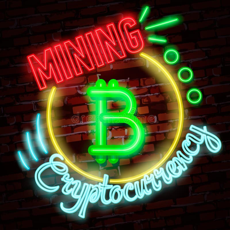Symbole au néon d'or de bitcoin d'isolement sur le fond noir Argent de Digital, concept de technologie minière illustration libre de droits Symbole au néon d'or de bitcoin d'isolement sur le fond noir Argent de Digital, concept de technologie minière illustration libre de droits