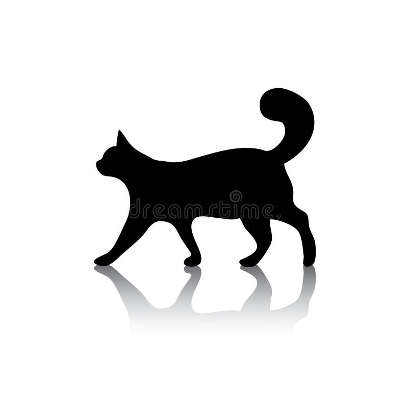 Symbole D Icone De Chat Sur Le Blanc Illustration De Vecteur Illustration Du Cercle Signe