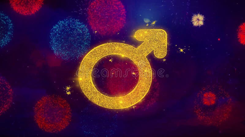 Symbole d'icône Sexe féminin sur les particules colorées de feux d'artifice illustration stock