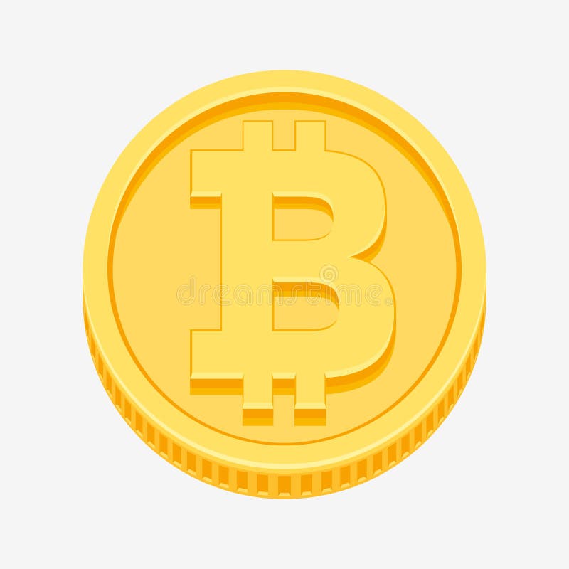Symbole de Bitcoin sur la pièce d'or illustration de vecteur Symbole de Bitcoin sur la pièce d'or illustration de vecteur