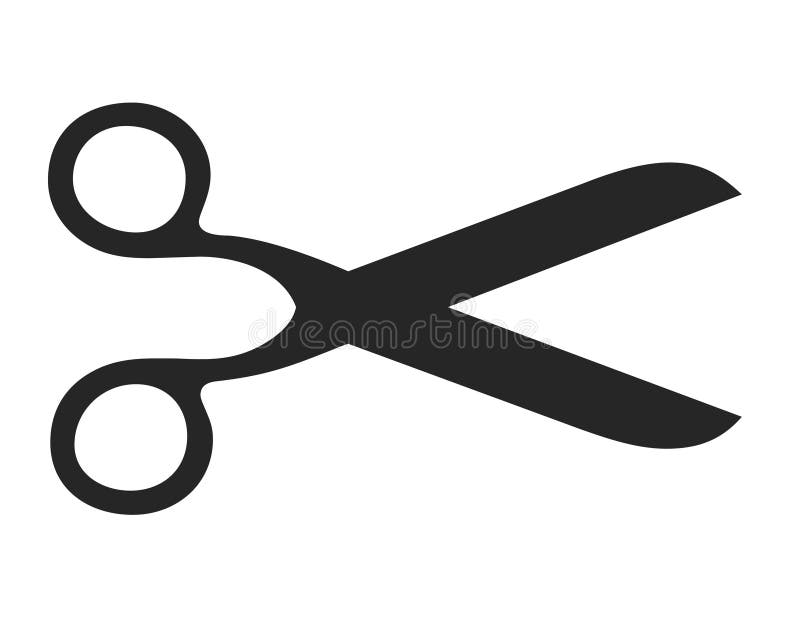 Closeup of scissor symbol on white background. Closeup of scissor symbol on white background