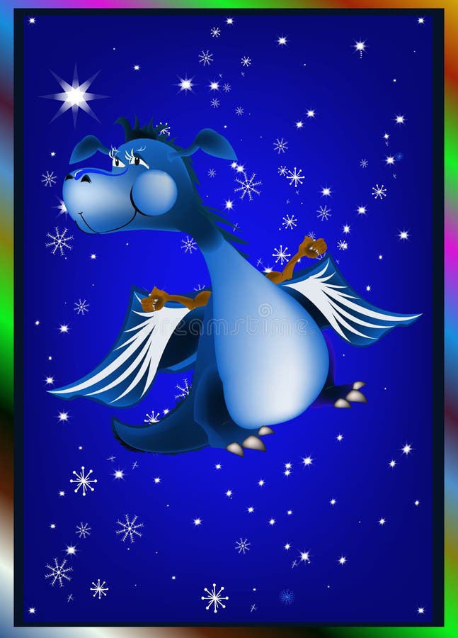 Symbole de l'A. de l'an dragon-Neuf bleu-foncé. de 2012 illustration stock Symbole de l'A. de l'an dragon-Neuf bleu-foncé. de 2012 illustration stock