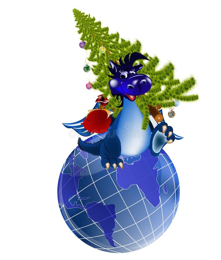 Symbole de l'A. de l'an dragon-Neuf bleu-foncé. de 2012 illustration libre de droits Symbole de l'A. de l'an dragon-Neuf bleu-foncé. de 2012 illustration libre de droits