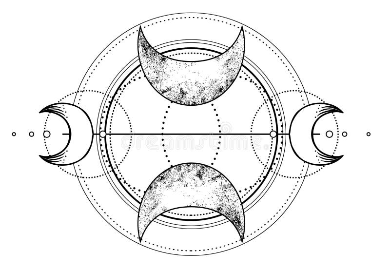 croissant de lune magique. symbole de la divinité viking