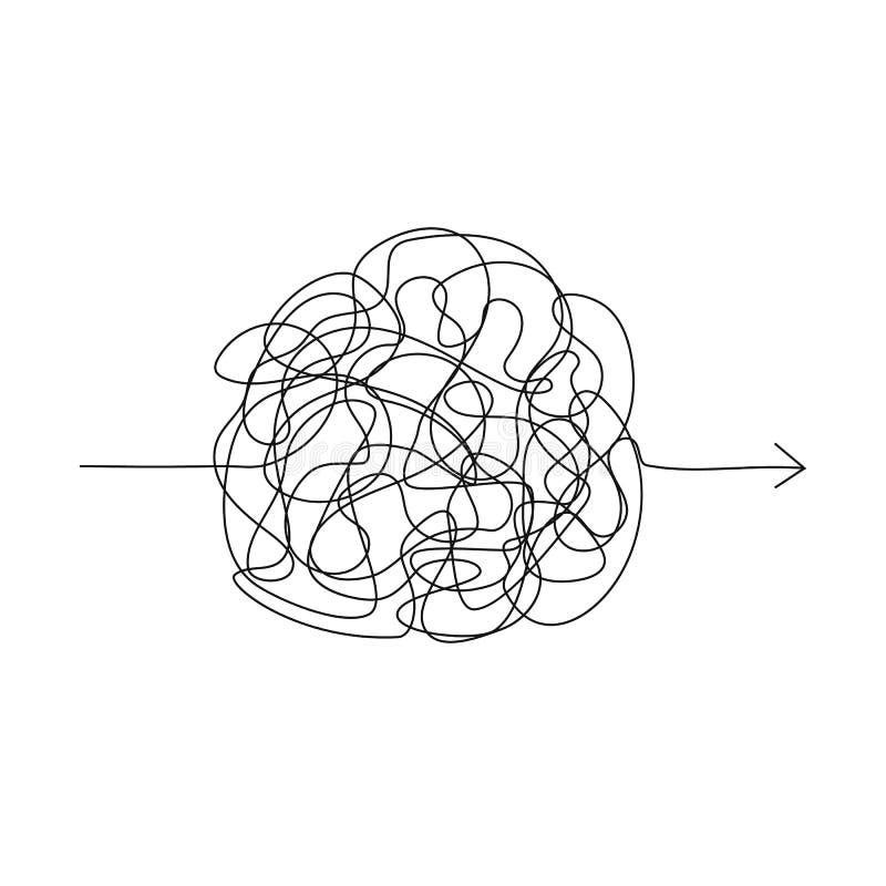 Symbole de manière compliquée, chaos, flèche de manière de passage illustration libre de droits Symbole de manière compliquée, chaos, flèche de manière de passage illustration libre de droits
