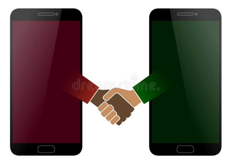 Symbole de paix avec le smartphone illustration libre de droits Symbole de paix avec le smartphone illustration libre de droits