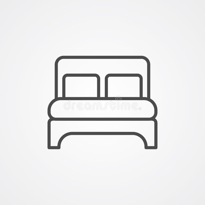 Symbole de signe d'icône de vecteur de lit illustration libre de droits Symbole de signe d'icône de vecteur de lit illustration libre de droits