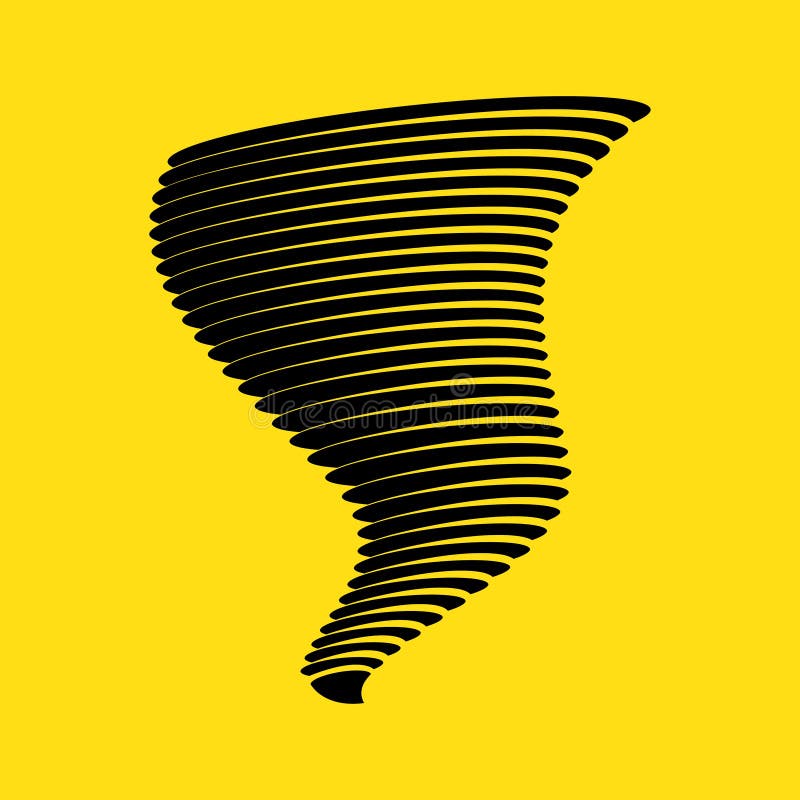 Symbole de tornade sur le fond jaune illustration stock Symbole de tornade sur le fond jaune illustration stock