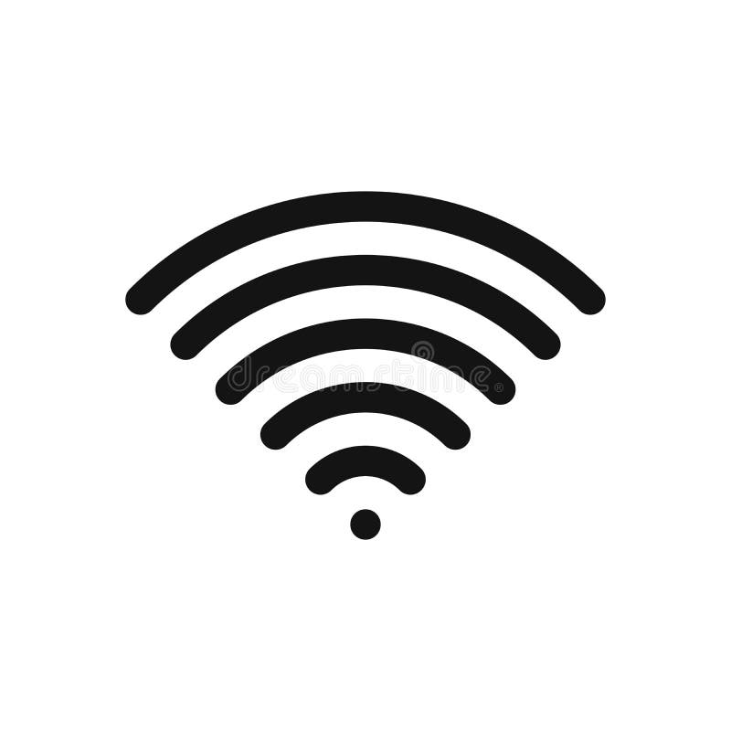 Symbole de Wifi Connexion internet ou signe sans fil de point névralgique Élément de conception moderne d'ensemble Signe plat noi