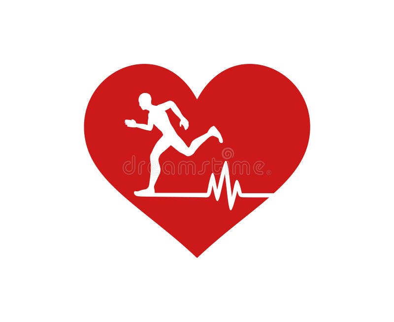 Symbole du coeur du coureur illustration de vecteur Symbole du coeur du coureur illustration de vecteur