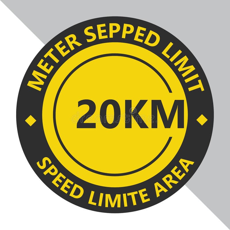 Symbole Für Das Logo Für Die Geschwindigkeitsbegrenzung 20 Km/h Aufkleber.  Vektor Abbildung - Illustration von kennsatz, taste: 254774607