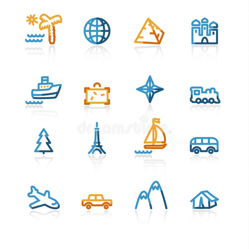 symbole konturowa podróży ilustracji symbole konturowa podróży ilustracji