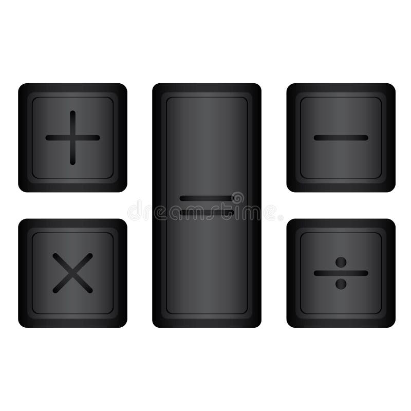 Symbole mathématique de base sur le fond blanc illustration de vecteur