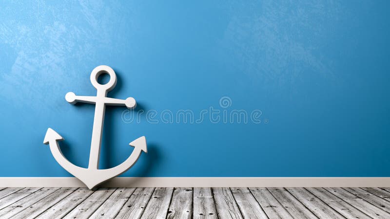 Symbole naval d'ancre sur le plancher en bois illustration de vecteur Symbole naval d'ancre sur le plancher en bois illustration de vecteur