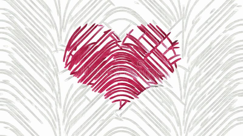 Symbole rouge de coeur de peinture abstraite illustration stock