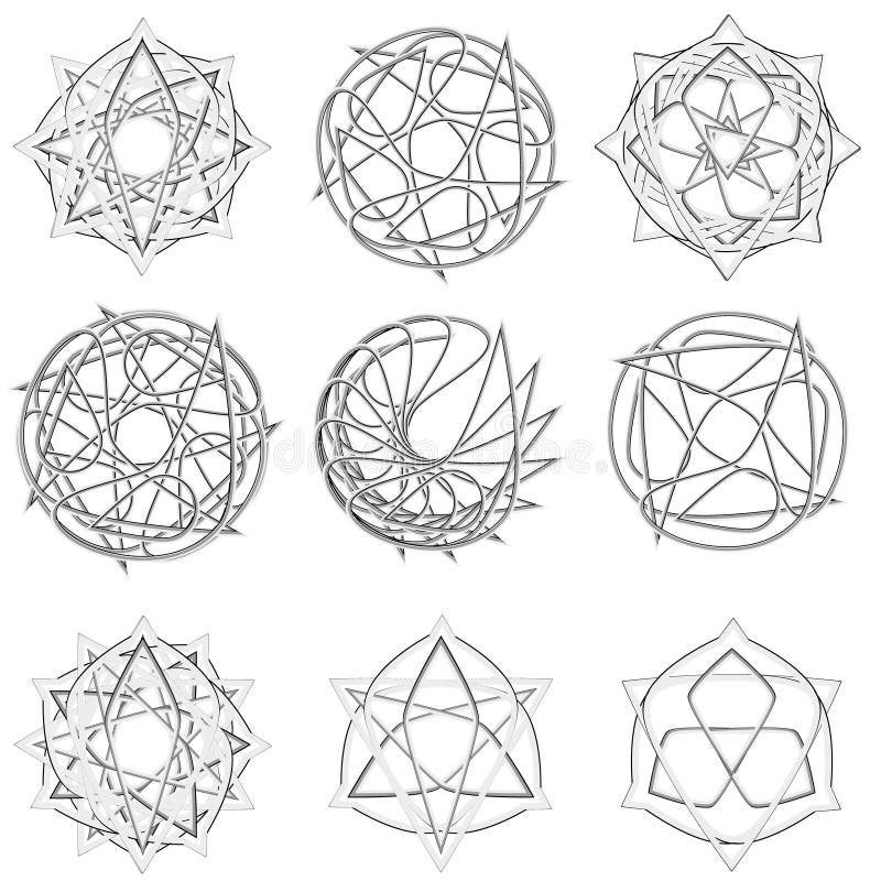 Symbole und symmetrisches geometrisches Muster EPS10 vektor abbildung